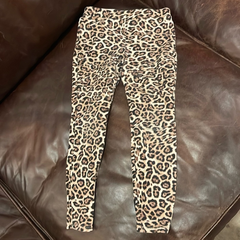 Art Class girls moto style cheetah leggings - size XS
